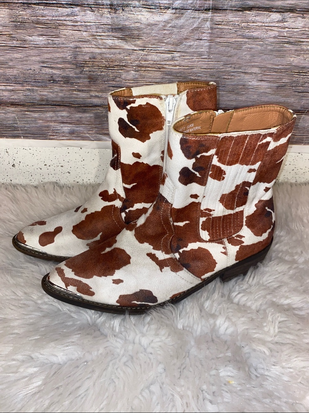 Buckle Cow Print Women’s Boots